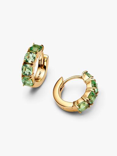Aretes de aro verdes