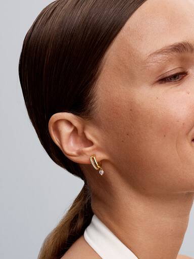 Aretes de aro Corazón Colgante