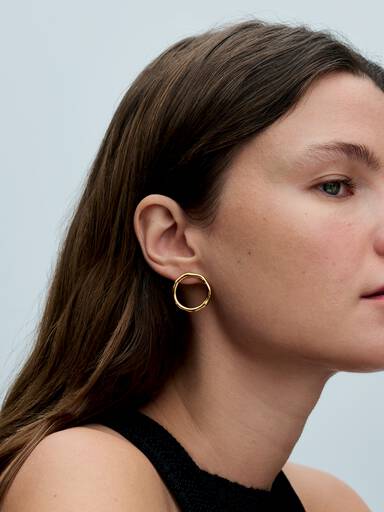 Aretes de botón Círculo de forma orgánica
