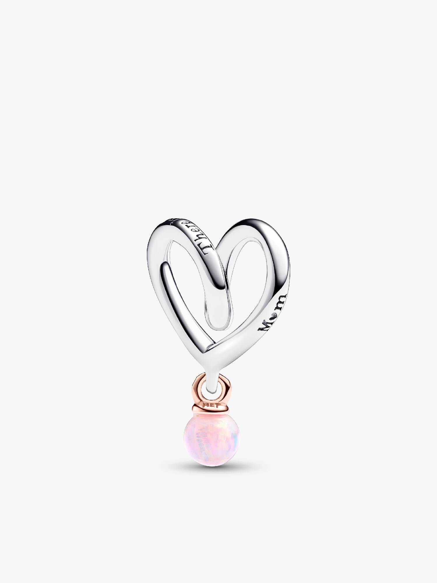 Charm Corazón de Mamá Envuelto en Dos Tonos