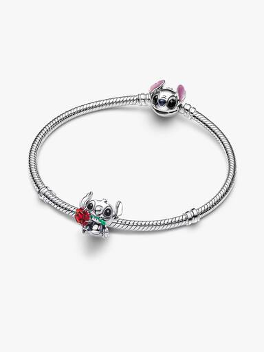 Charm Stitch de Disney en Cristal Murano rosa