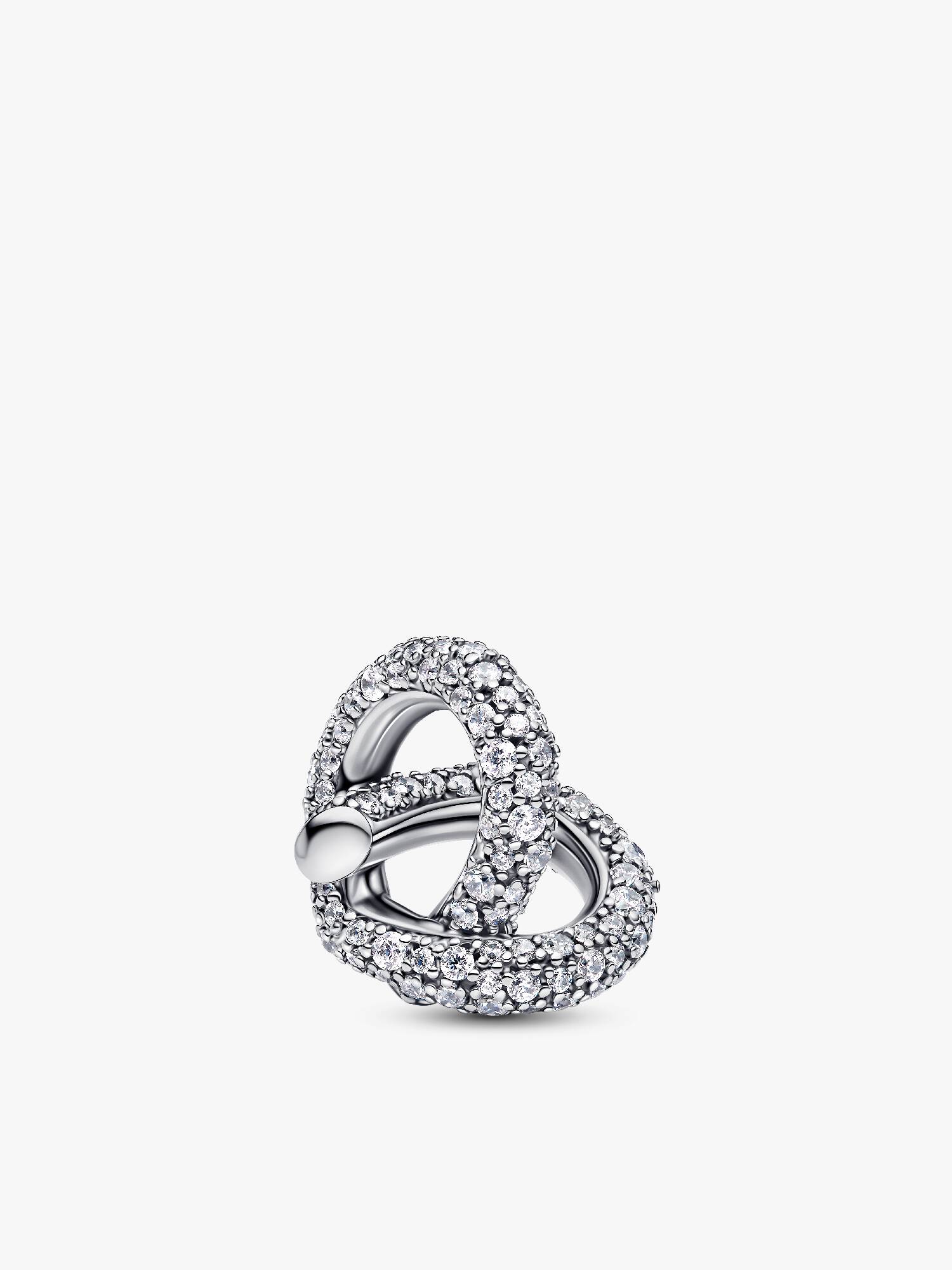 Charm Corazón Nudo Infinito y Pavé