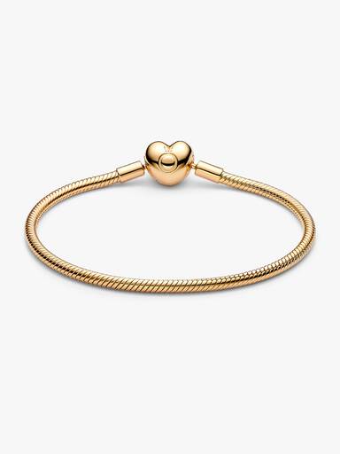 Brazalete Pandora Moments cadena de serpiente con broche de corazón