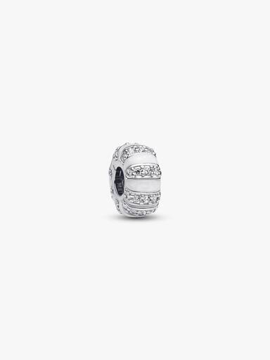 Charm de Clip Esmalte y Gemas Blanco
