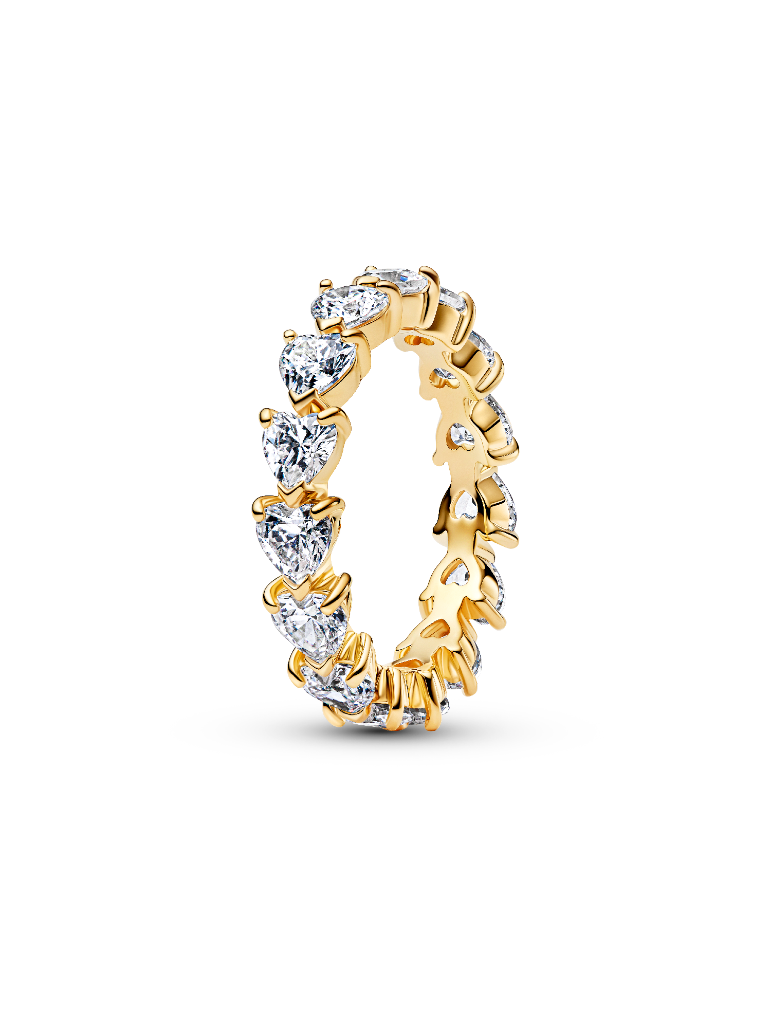 Anillo Banda de corazones transparentes