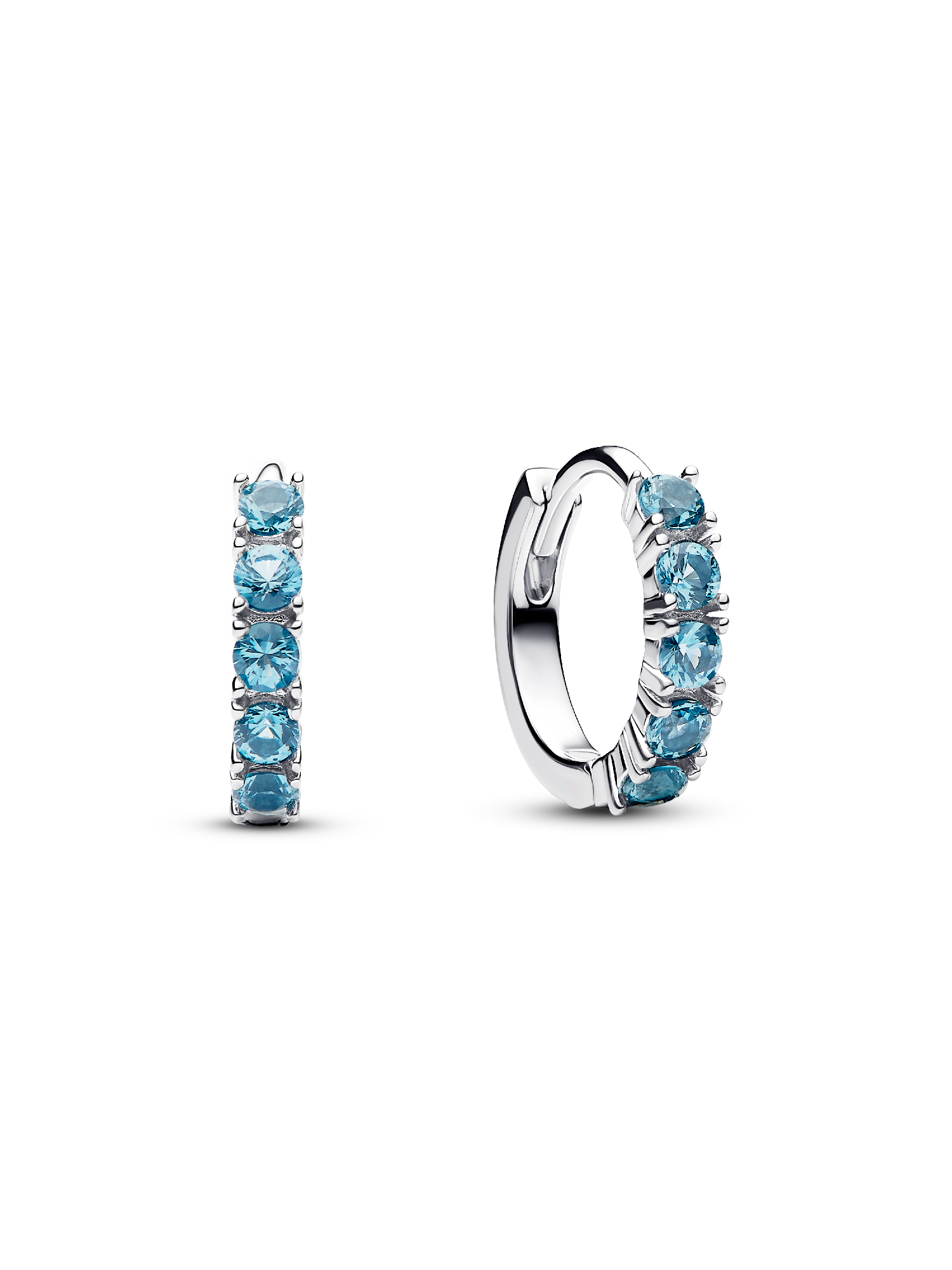 Aretes Huggie azul claro
