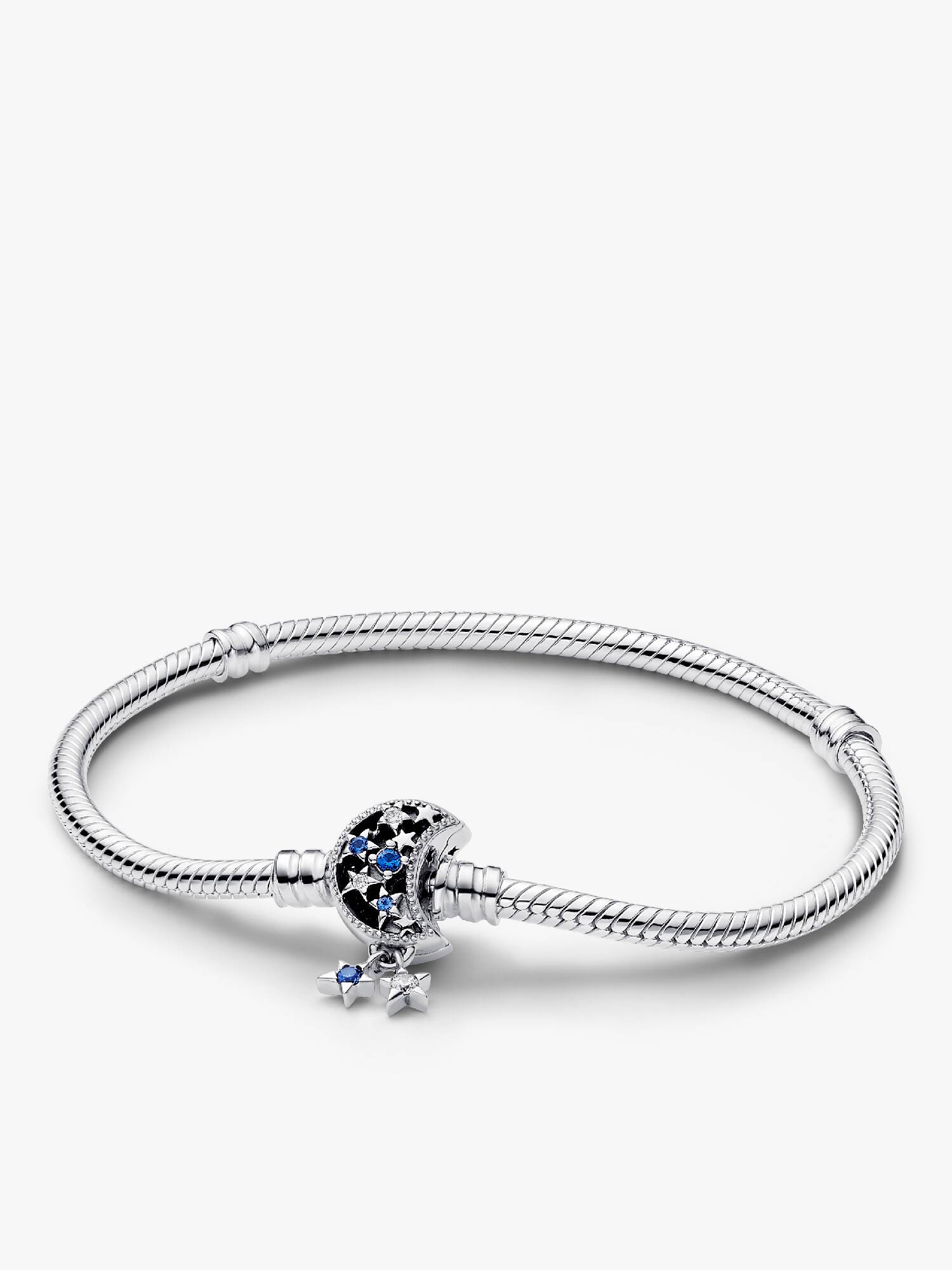 Brazalete de cadena de serpiente con broche de luna brillante