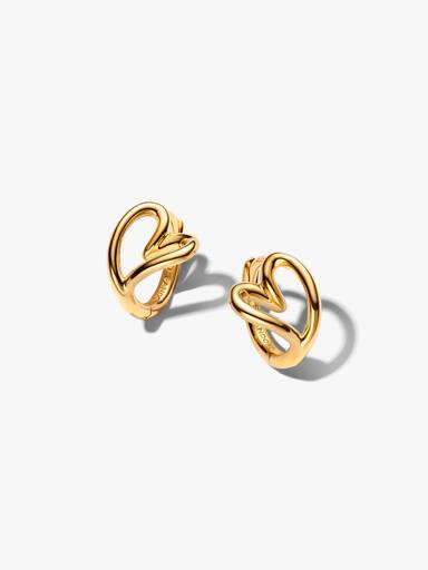 Aretes de aro pequeños Corazón con forma orgánica