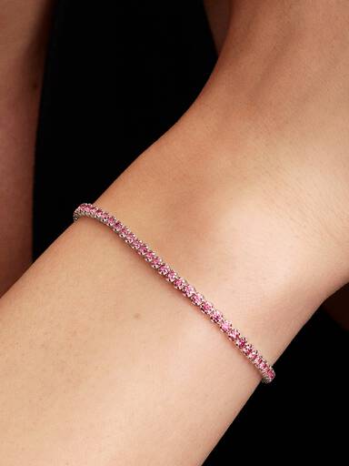 Brazalete de tenis pequeño rosado