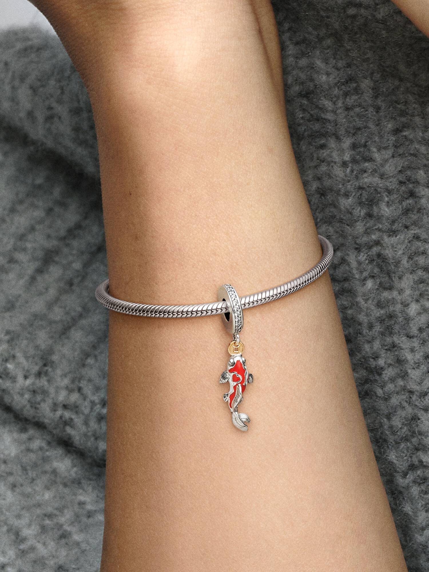 Charm Colgante Carpa De La Buena Suerte Dos Tonos
