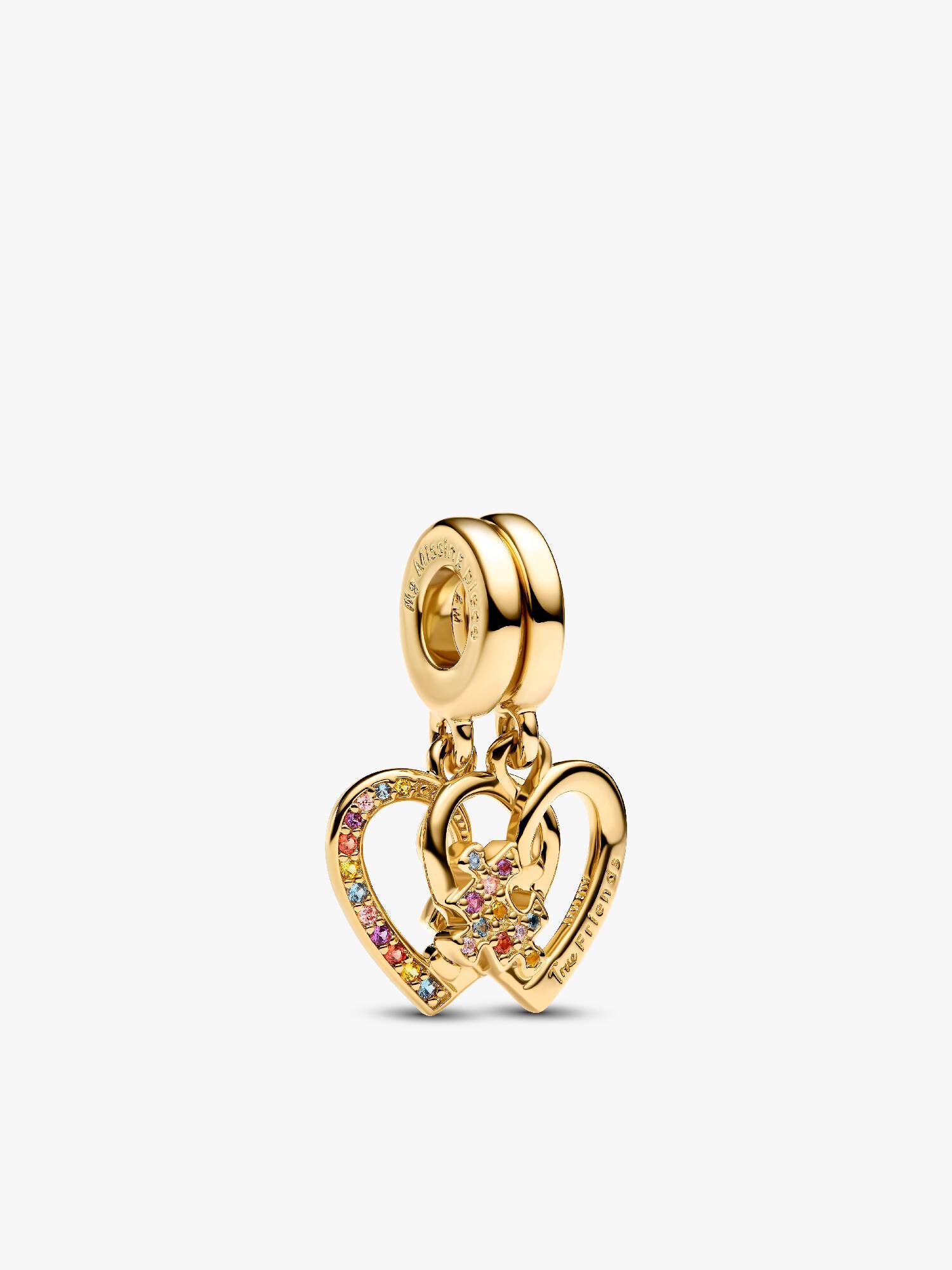 Charm Colgante pieza de rompecabezas divisible en forma de corazones