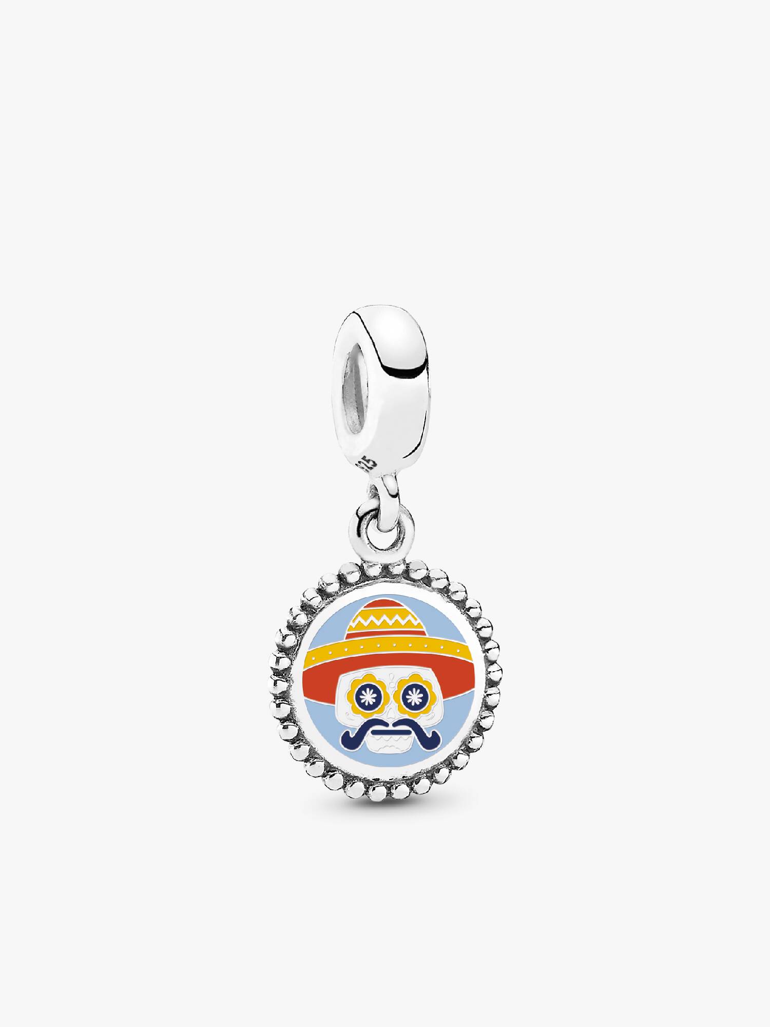 Charm colgante Calavera Tradicional con Sombrero Mexicano
