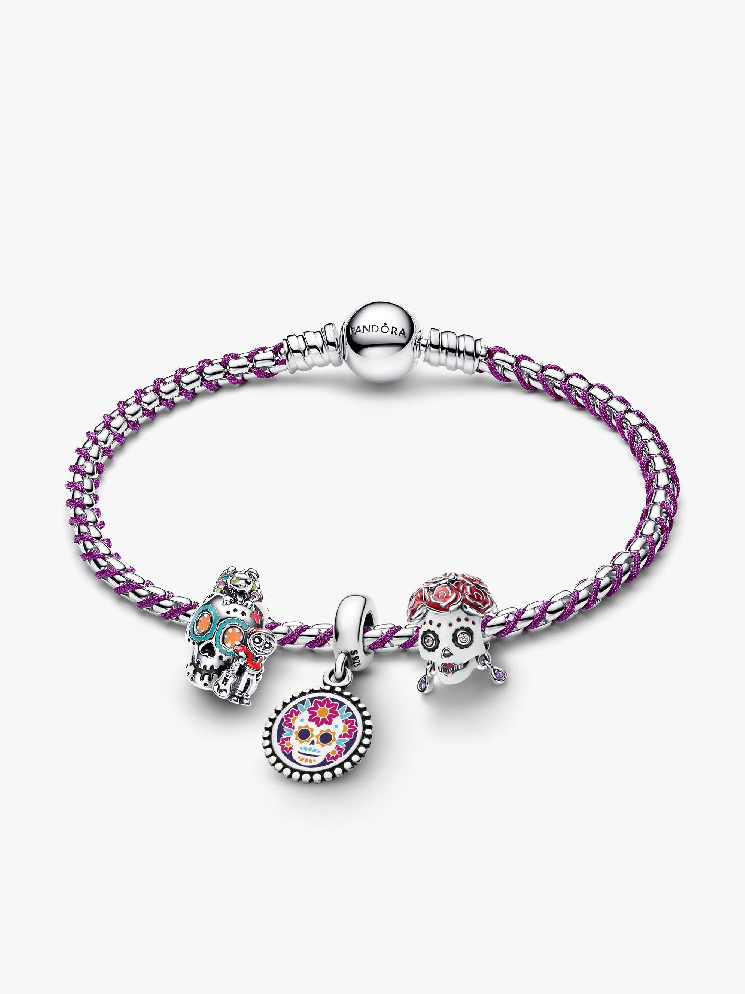 Set de Regalo de Brazalete con Charms del Día de Muertos