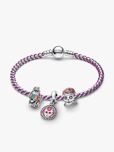 Set de Regalo de Brazalete con Charms del Día de Muertos