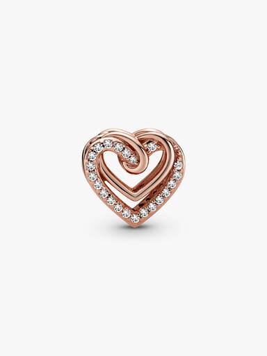 Charm Corazones entrelazados resplandecientes