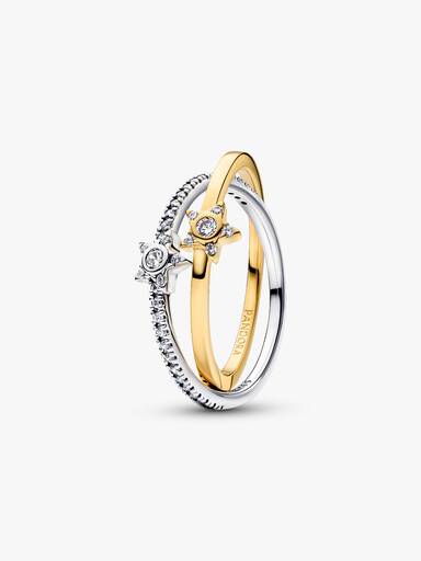 Anillo Cruzado Estrella Reluciente