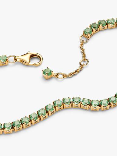 Brazalete de tenis verde reluciente