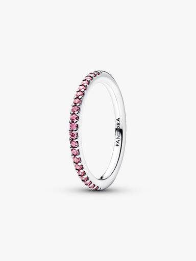 Anillo Banda Rosa Brillante