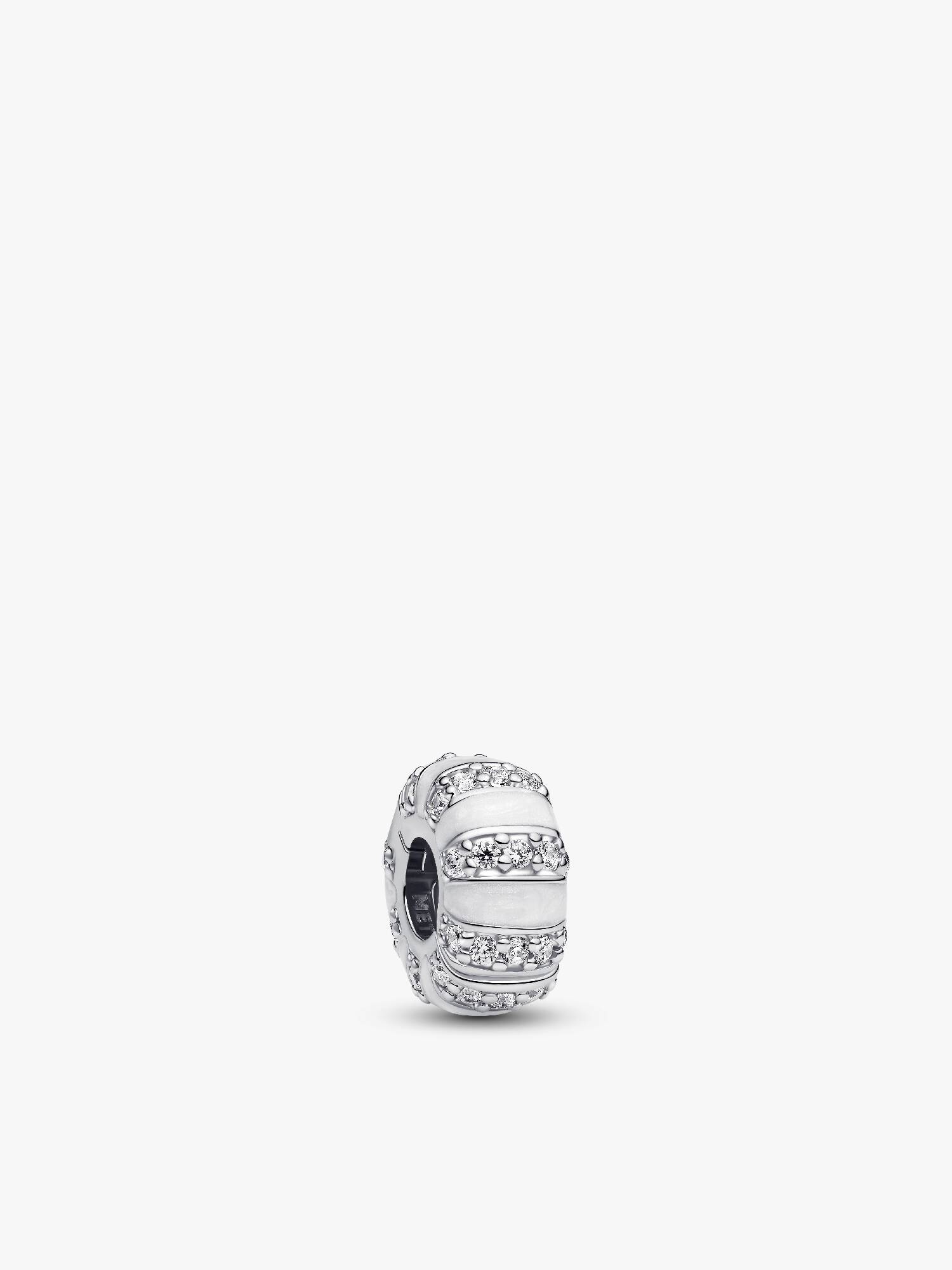 Charm de Clip Esmalte y Gemas Blanco
