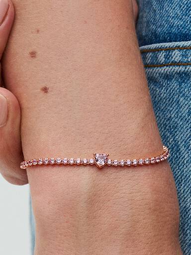 Brazalete de tenis Corazón reluciente