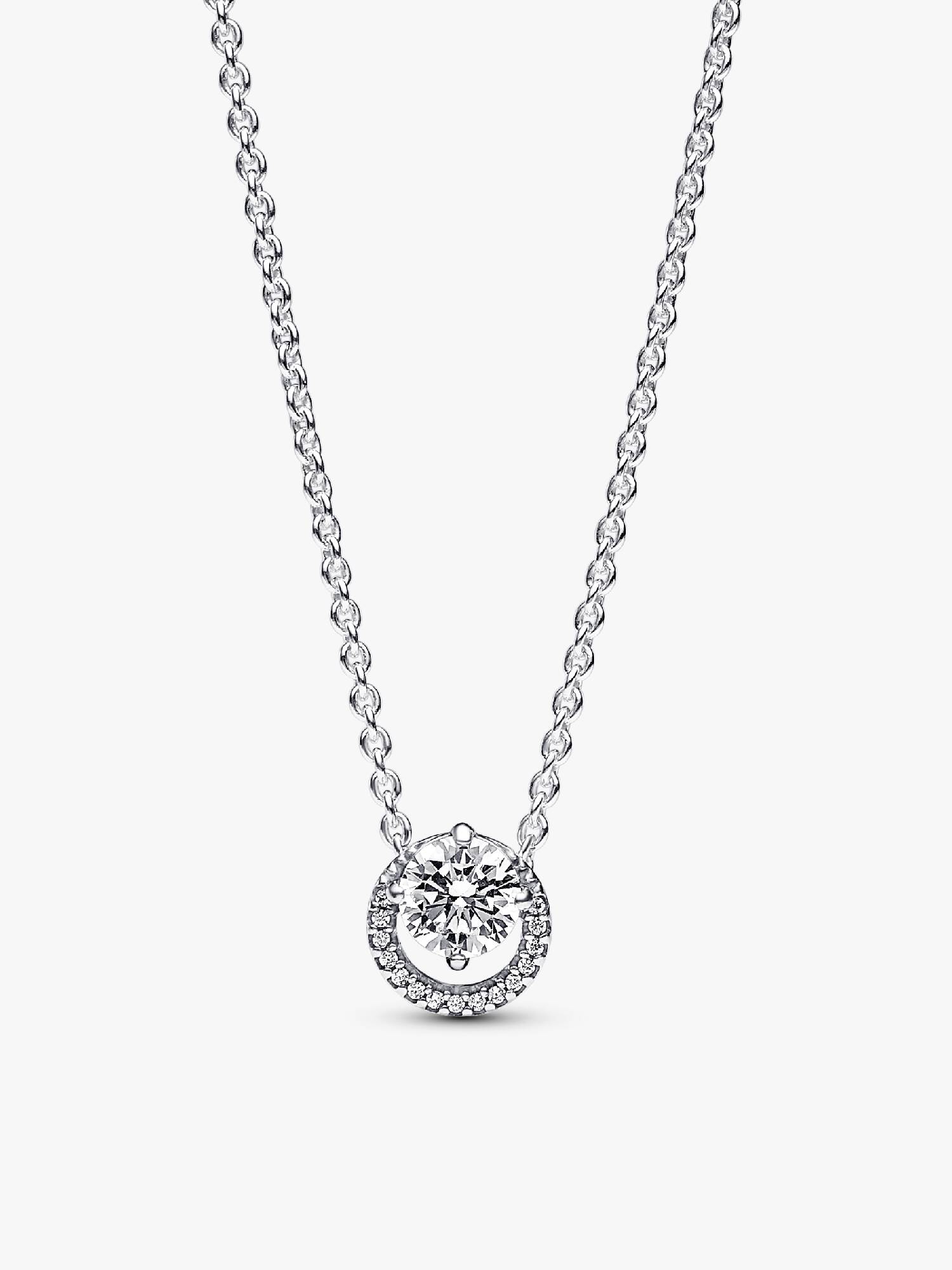 Collar Collier con Colgante Halo Redondo Brillante