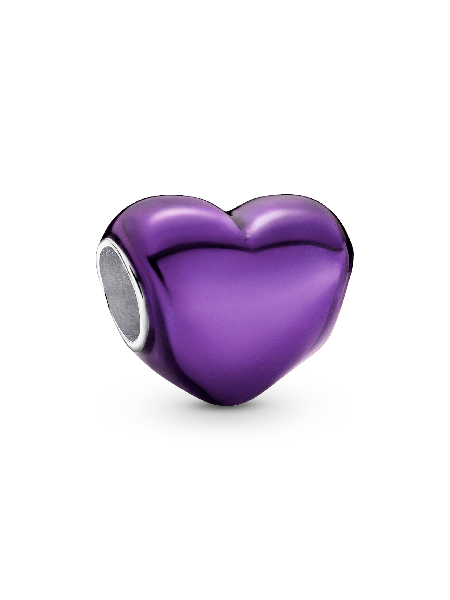 Charm Corazón metálico morado