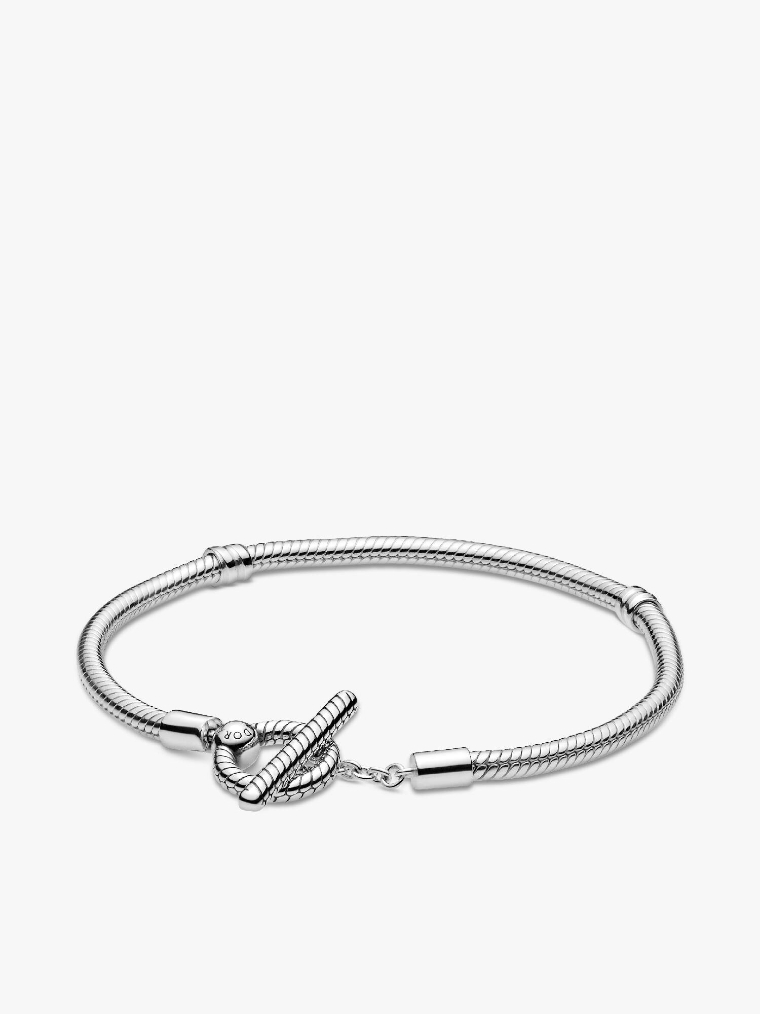Brazalete cadena de serpiente con barra T Pandora Moments