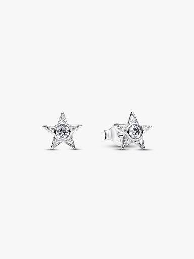 Aretes de botón Estrella Brillante