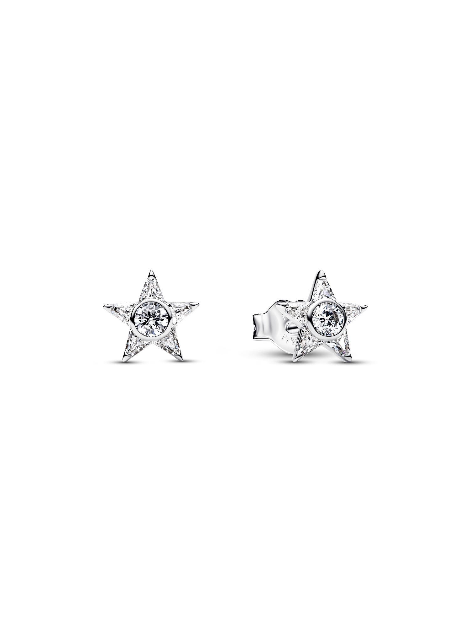 Aretes de botón Estrella Brillante 