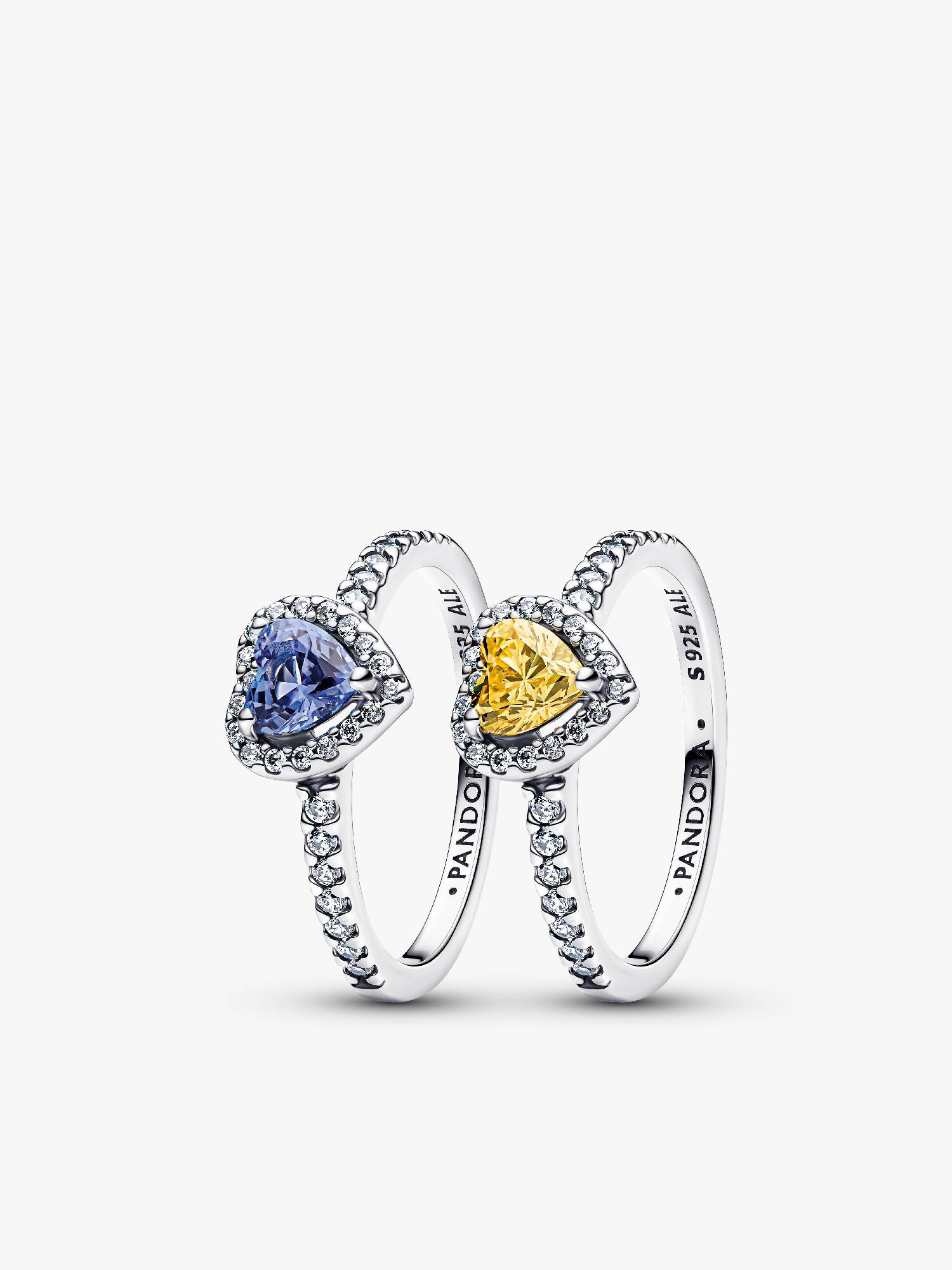 Dúo de Anillos Corazón Elevado Amor Celestial