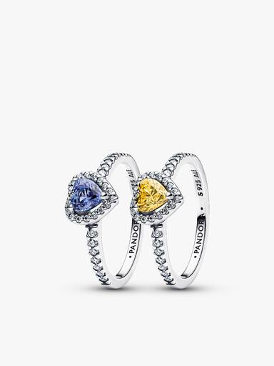Dúo de Anillos Corazón Elevado Amor Celestial