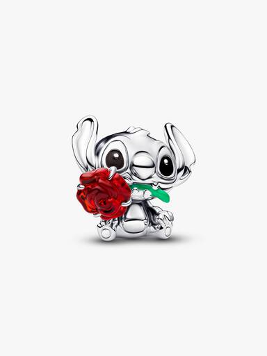 Charm Stitch de Disney en Cristal Murano rosa
