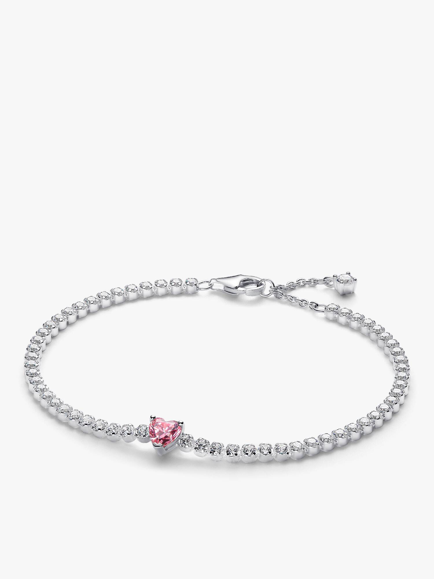 Brazalete de tenis Corazón Brillante rosa