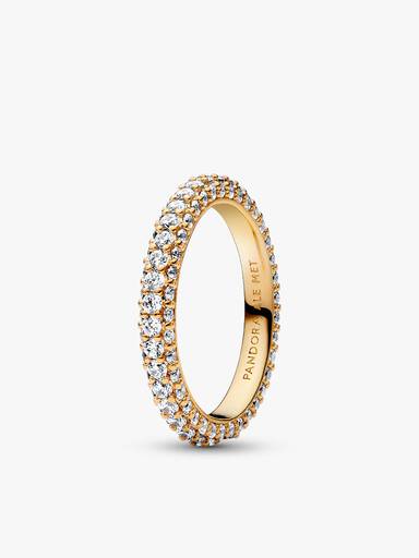 Set de Anillos Pandora Timeless Pavé y Onda Brillante