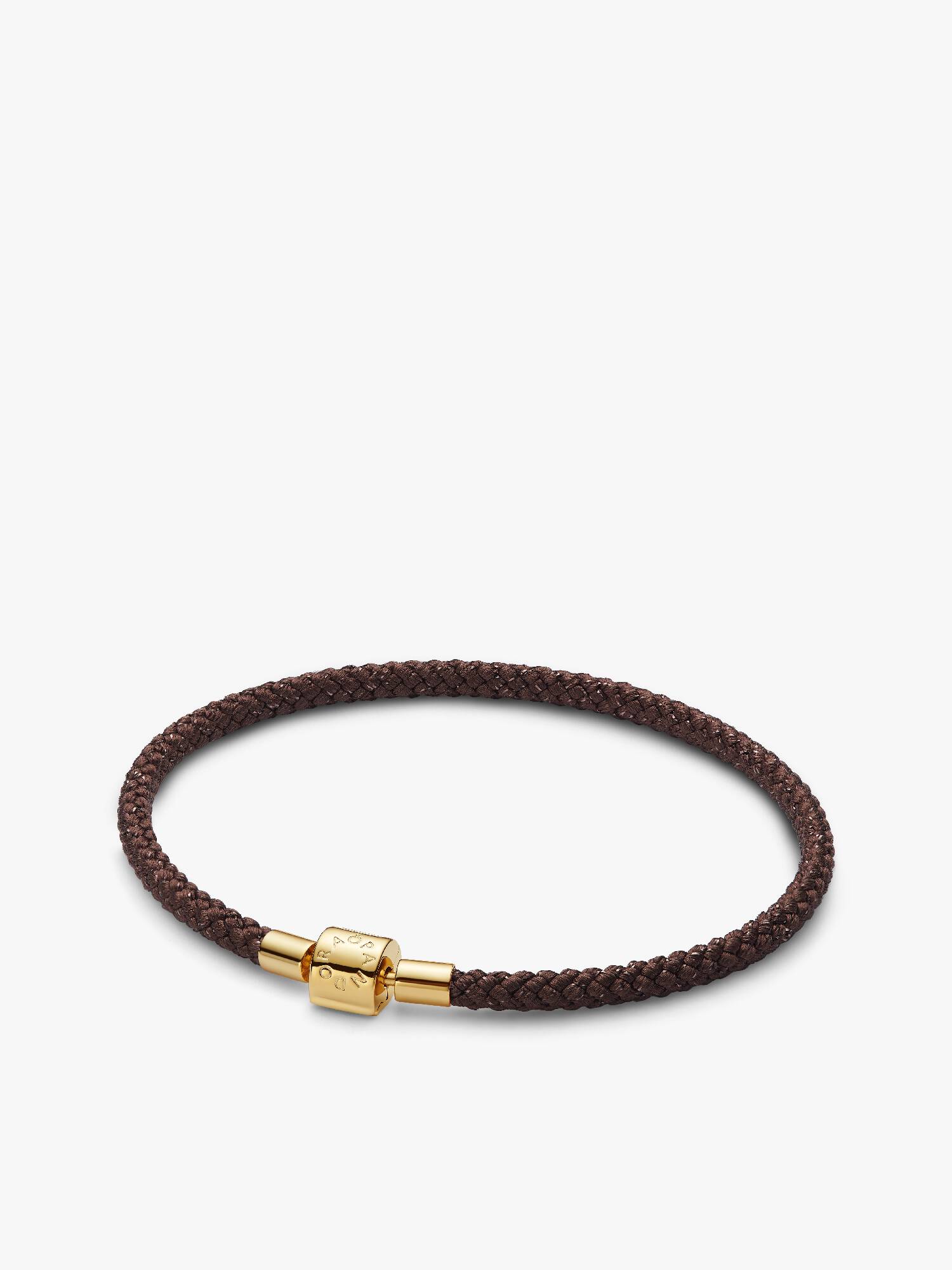 Pulsera de cordón café brillante
