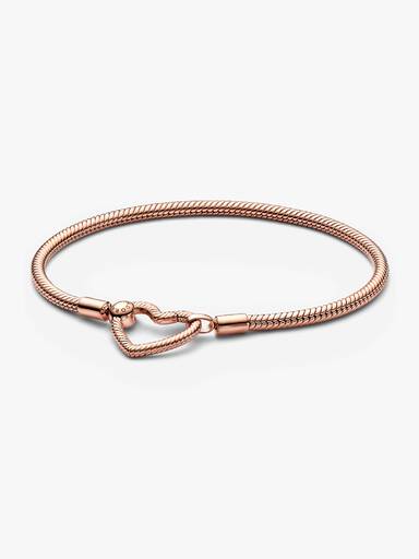 Brazalete cadena de serpiente con broche de corazón Pandora Moments