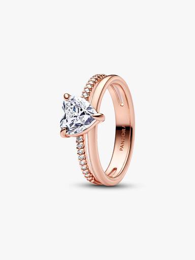 Anillo Corazón Doble Banda