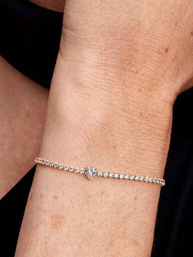 Brazalete de tenis Corazón reluciente