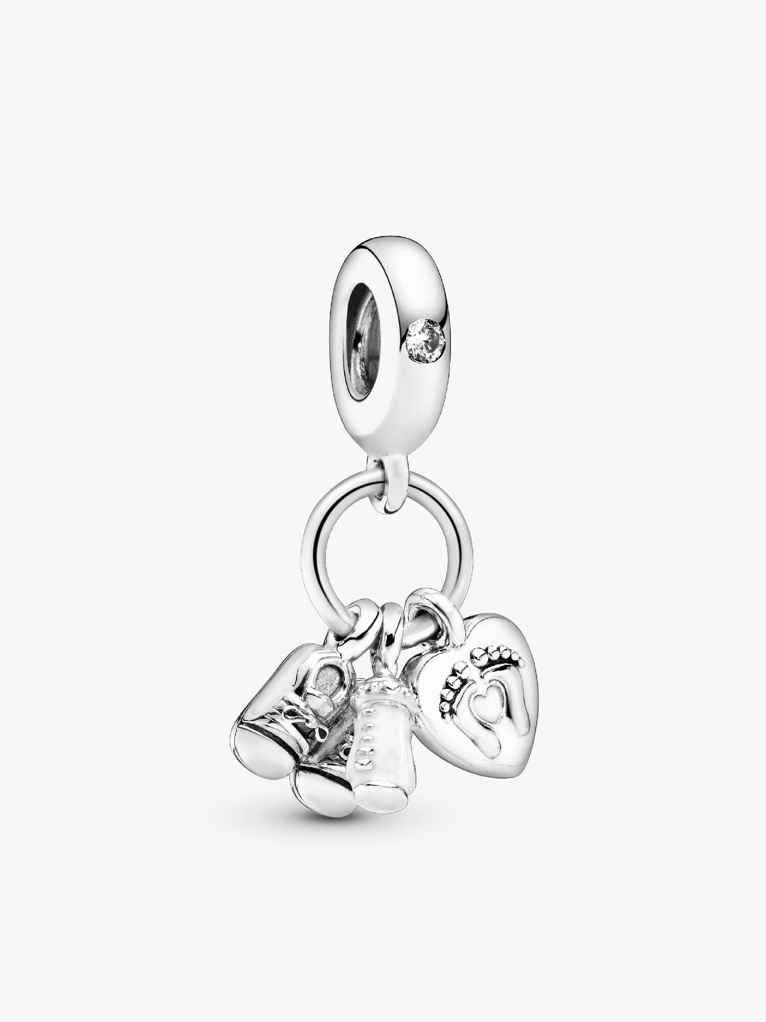 Charm colgante biberón y zapatos de bebé