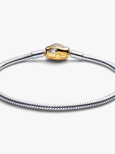 Brazalete de cadena y broche de serpiente