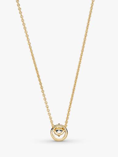 Collar cadena con pendiente Halo redondo reluciente