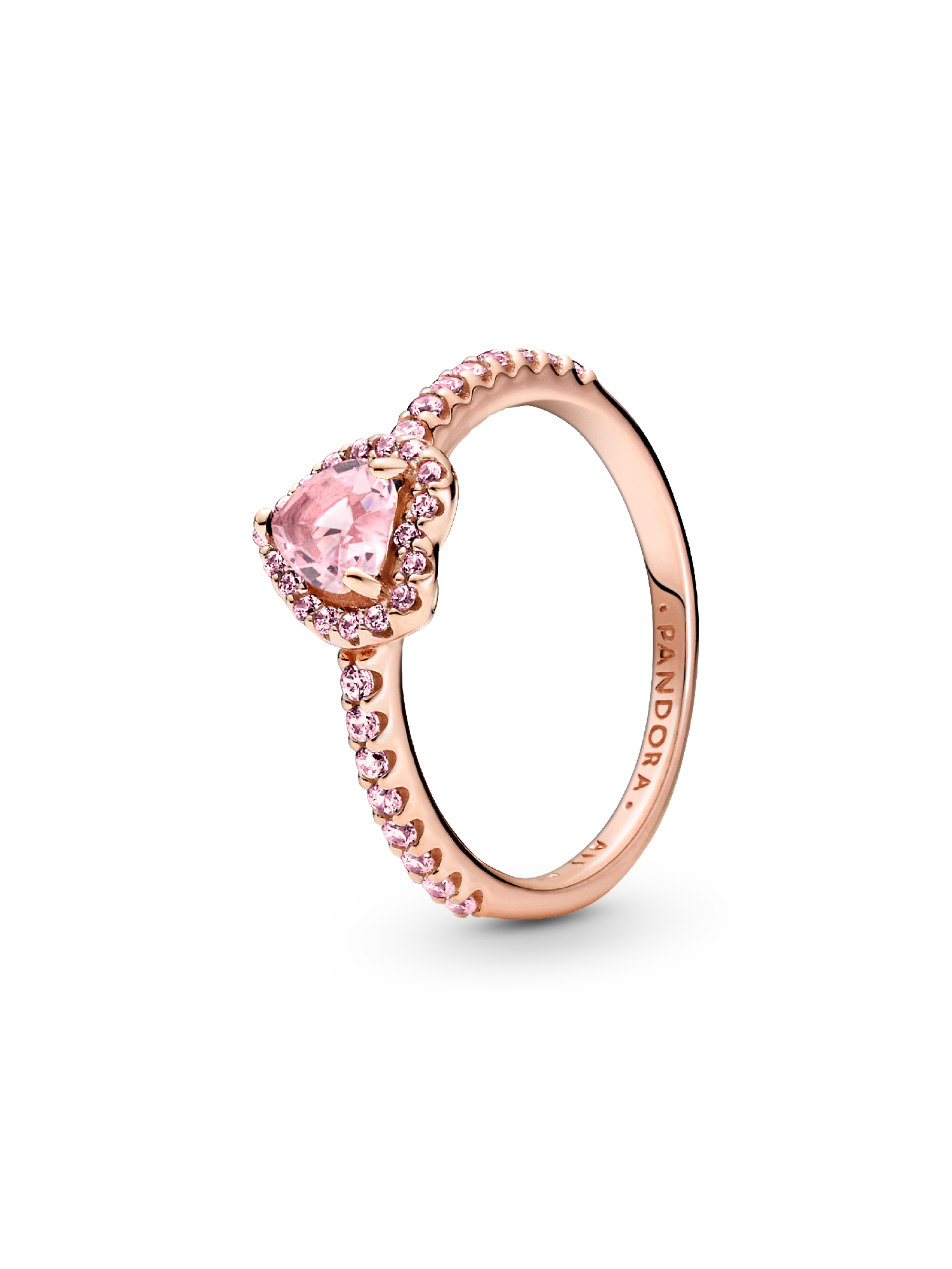 Anillo corazón elevado reluciente