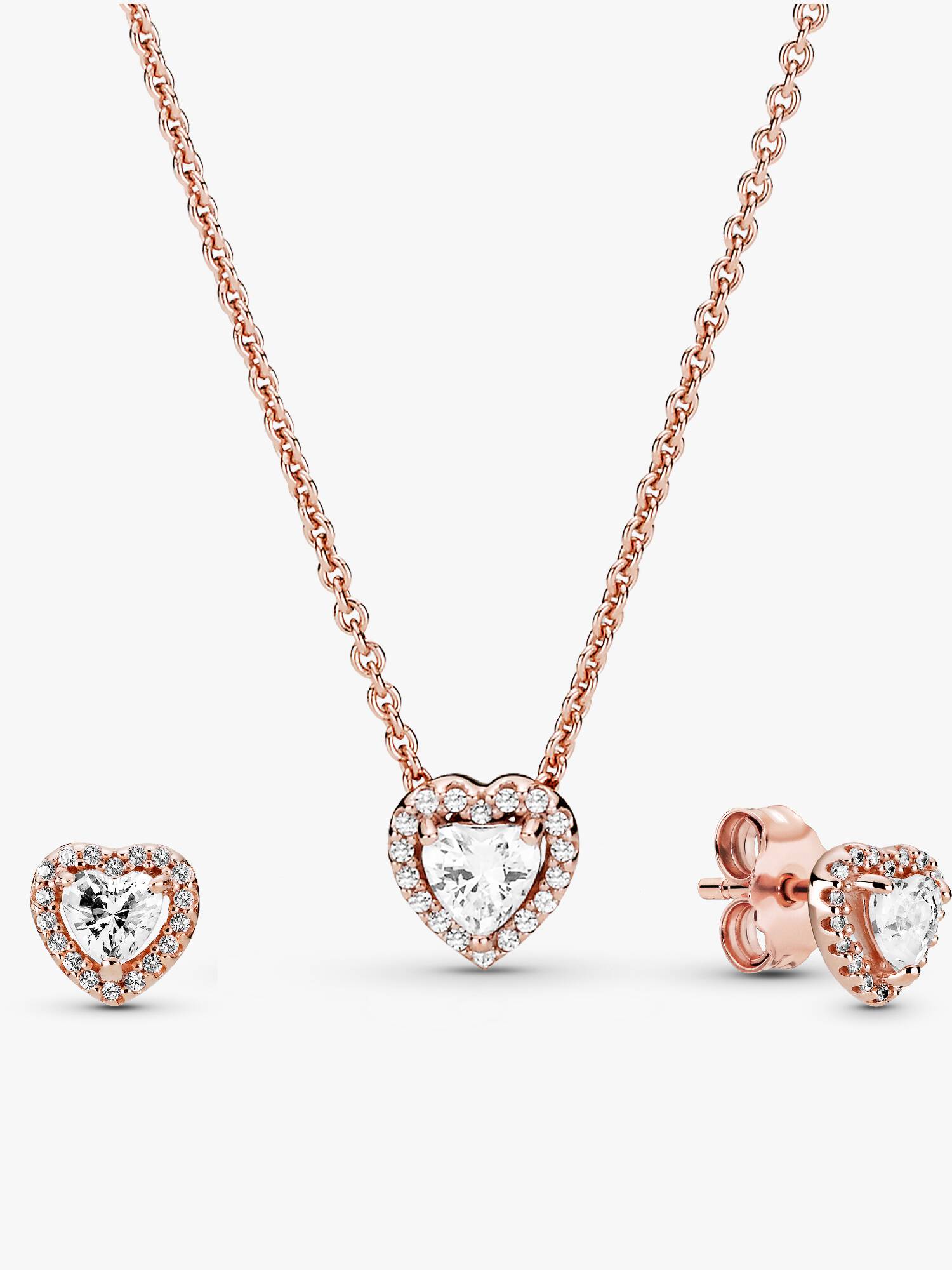 Set de Collar y Aretes Corazón Elevado
