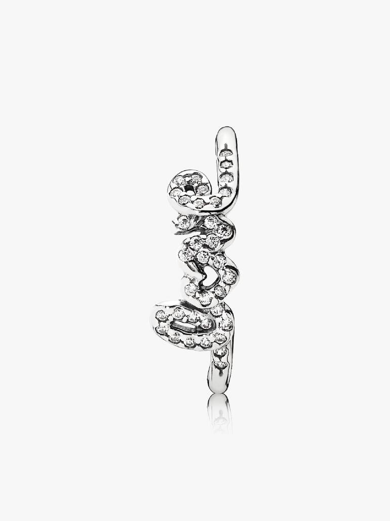 Anillo Love en plata de ley y circonitas