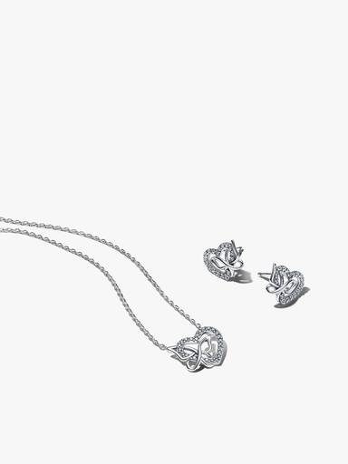 Juego de regalo Corazón y mariposa entrelazados de Pandora Moments