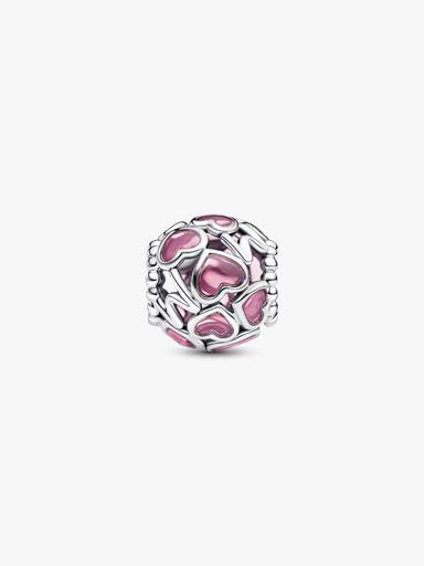 Charm calado Corazones Mamá rosado