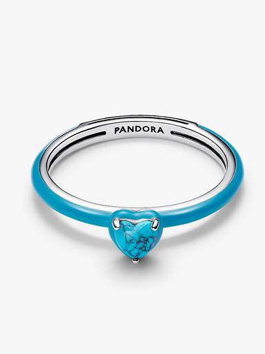 Anillo Corazón de color turquesa