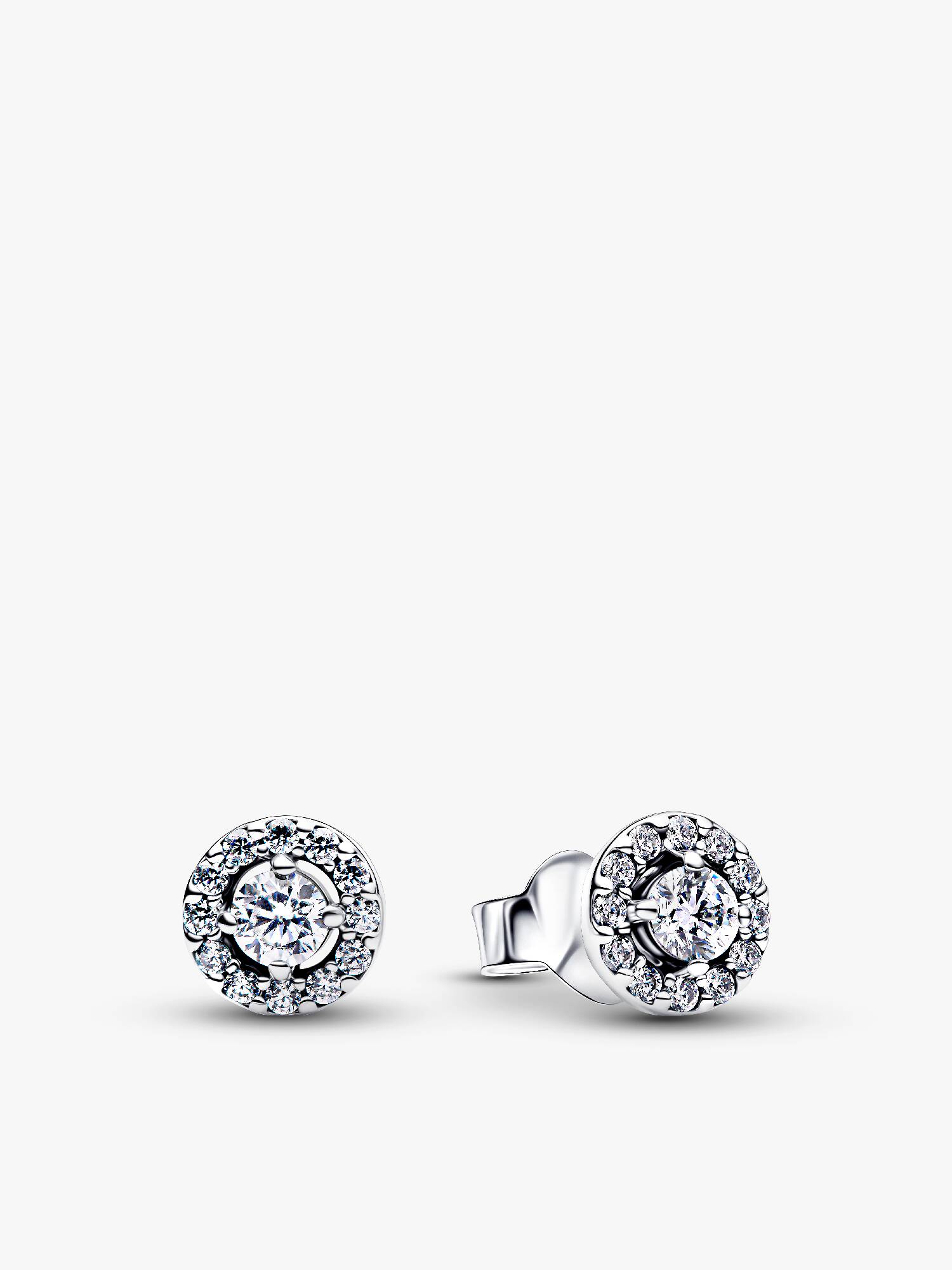 Aretes de botón Halo redondo en pavé