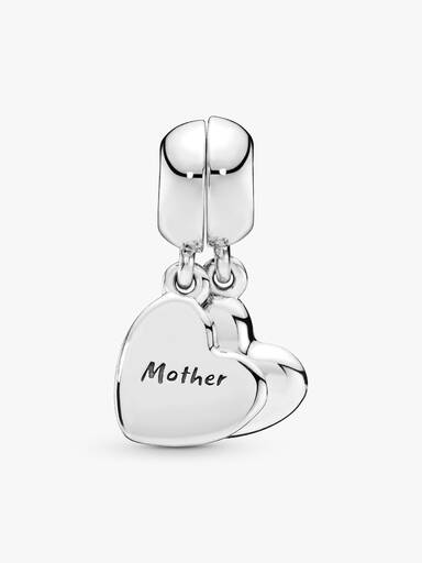 Charm colgante corazón dividido Madre e hijo