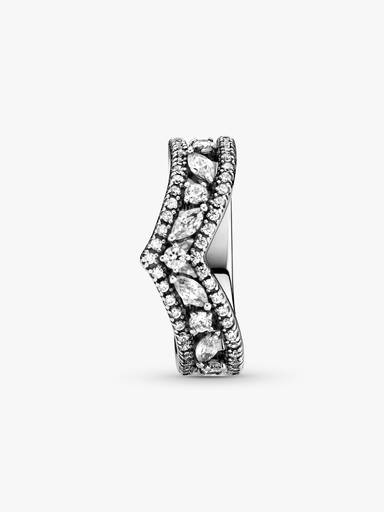 Anillo Hueso de los deseos doble talla marquise reluciente